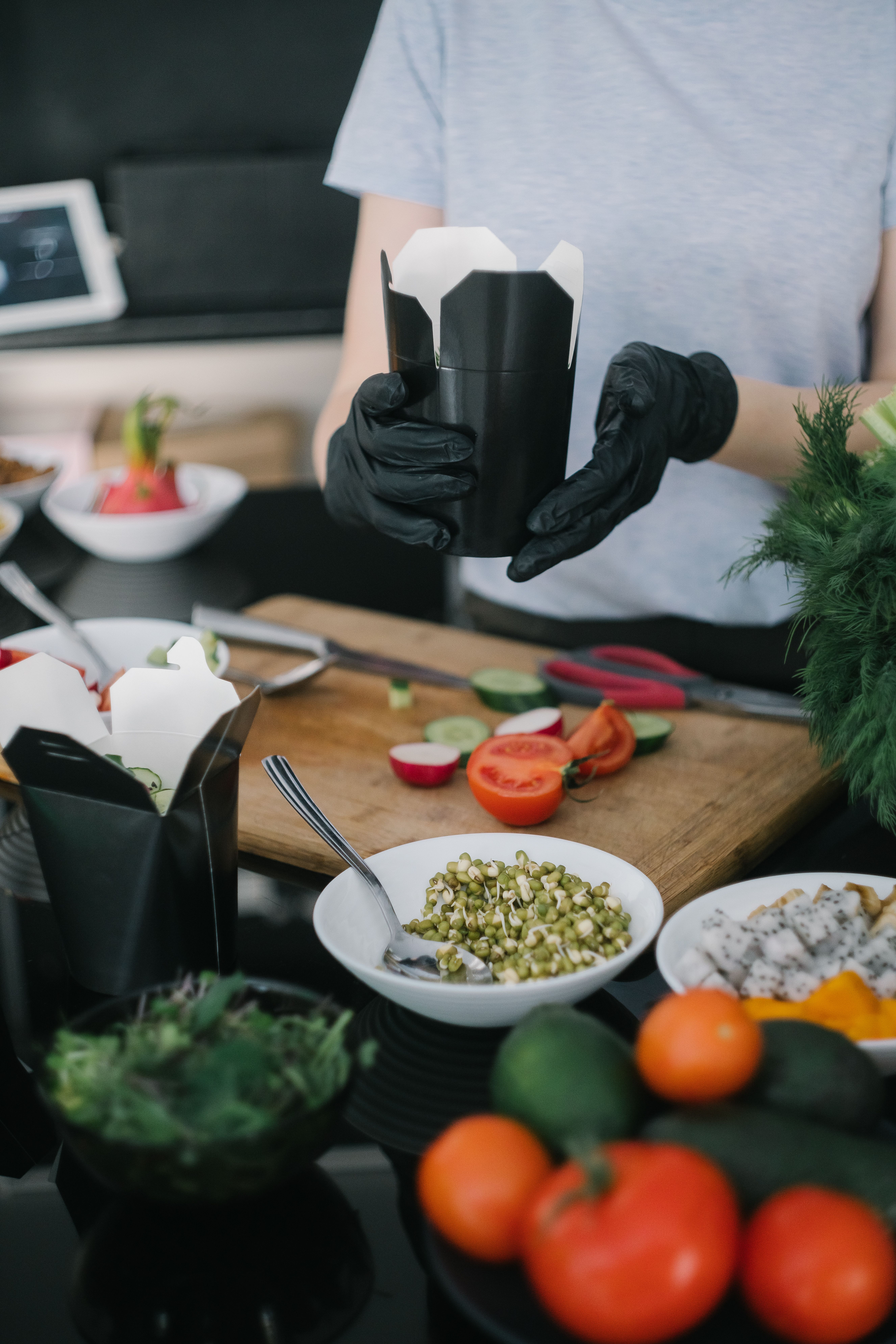 Family enjoying healthy meals